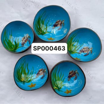 Bát dừa sơn mài rùa biển