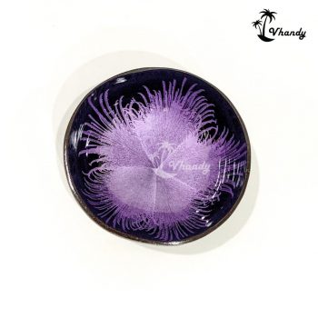 Bát dừa sơn mài - Coconut Bowl nghệ thuật hình bông lau