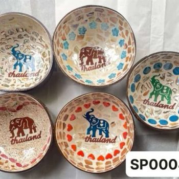 Bát dừa khảm trai voi nhiều màu