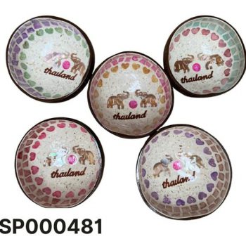 Bát dừa khảm trai đôi viền tim nhỏ