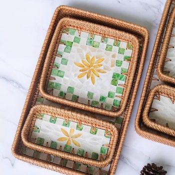 Set Khay cơm mây tre đan 3 sản phẩm - Vhandy